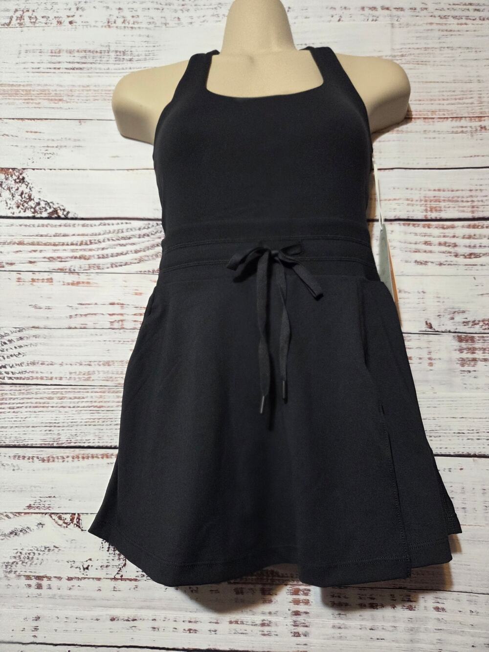 Blogilates Romper Ladies XS Black Halter Game Set Match Dress Pockets